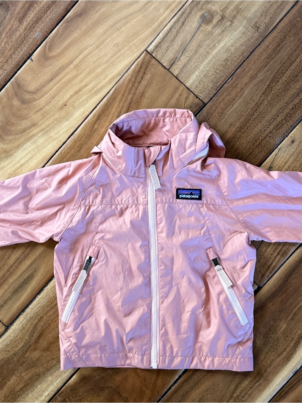 Patagonia 6-12m Light Pink Hooded Rain Jacket